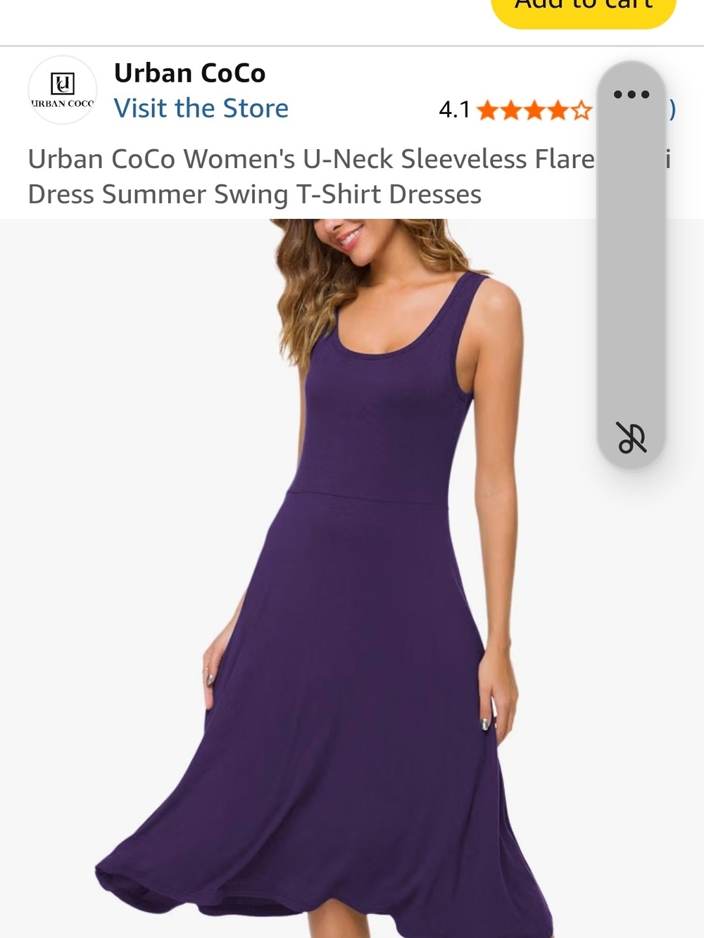 Urban CoCo Women's Sleeveless U-Neck Flare Dress